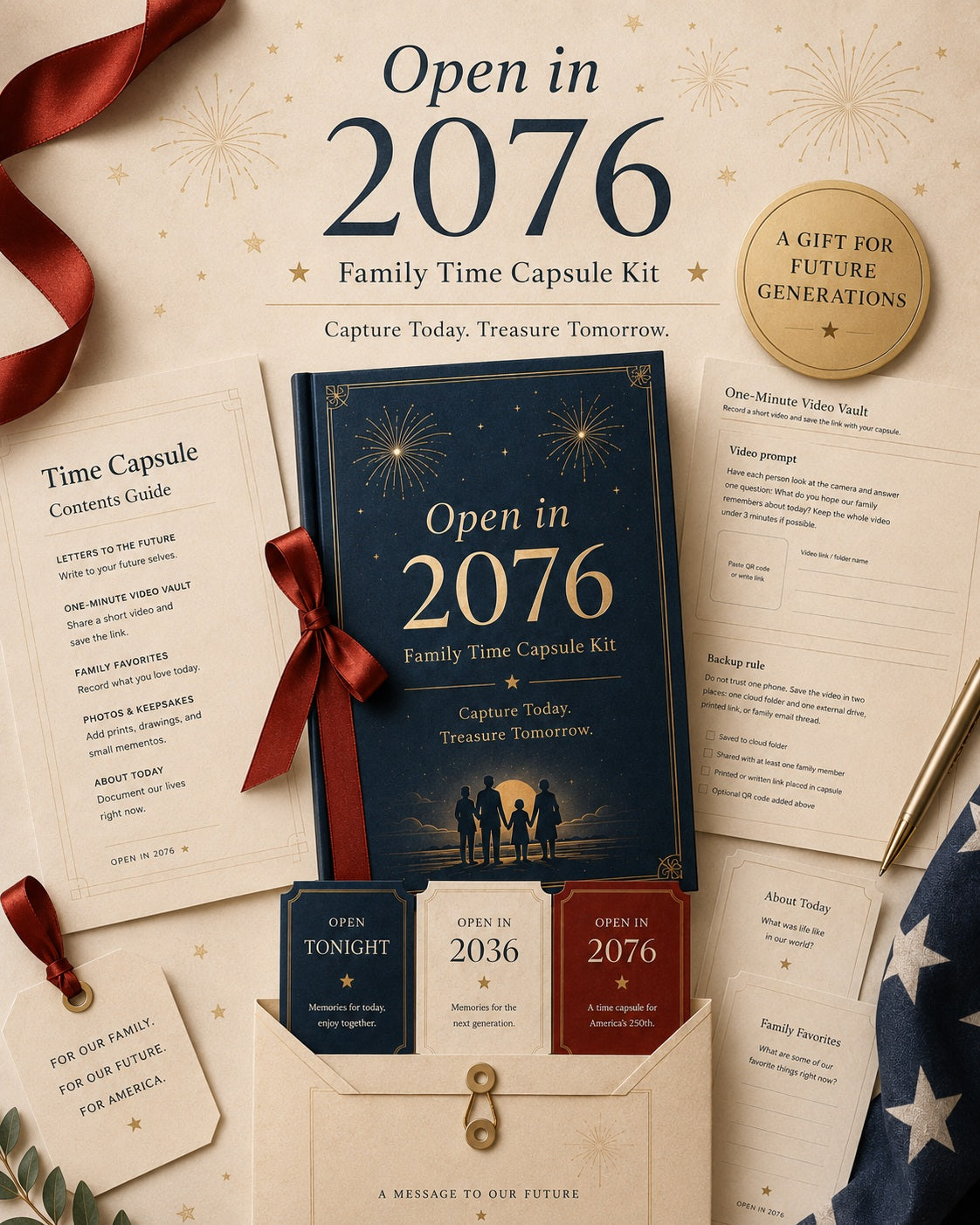 Open in 2076 family time capsule kit