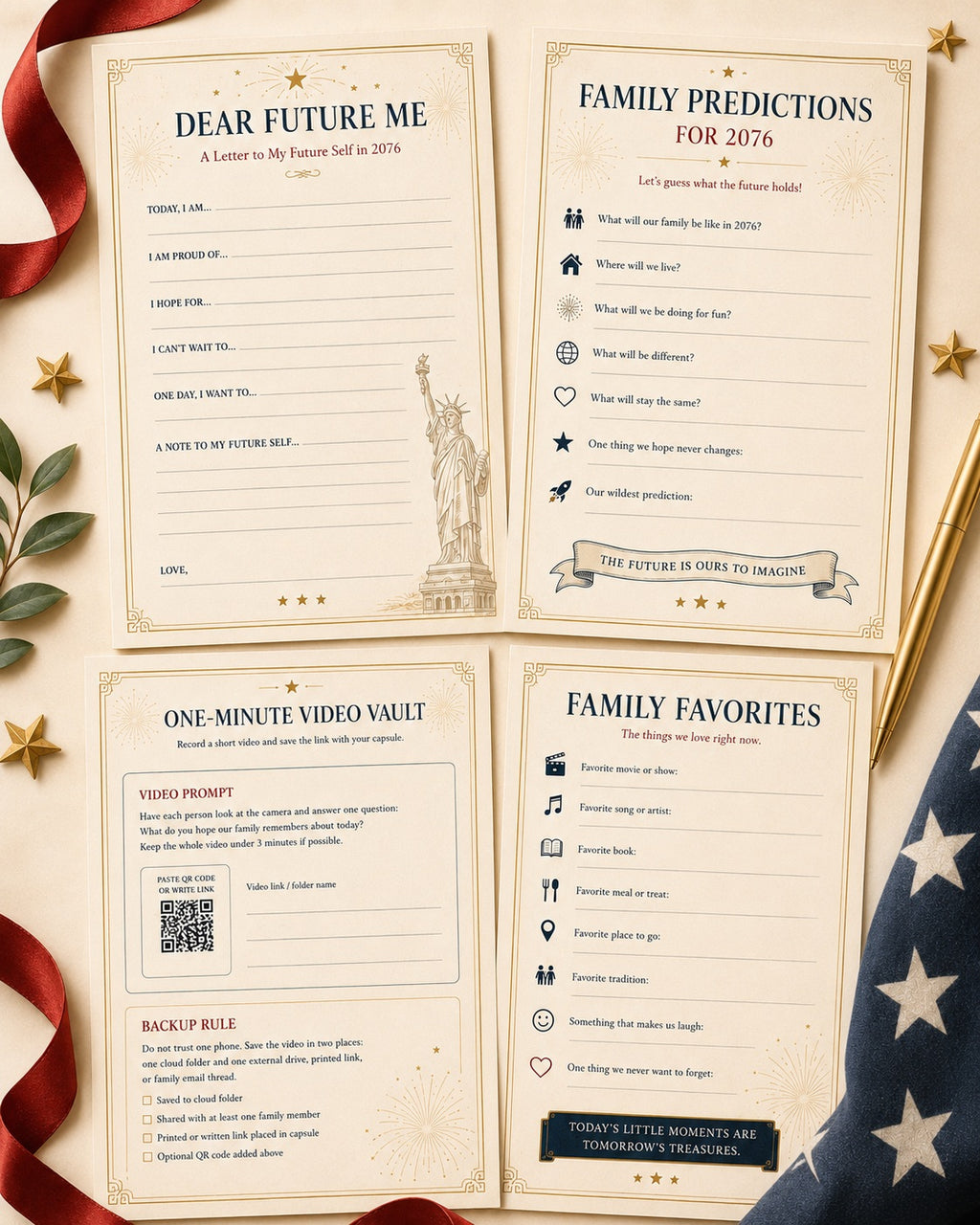 Printable keepsake pages preview