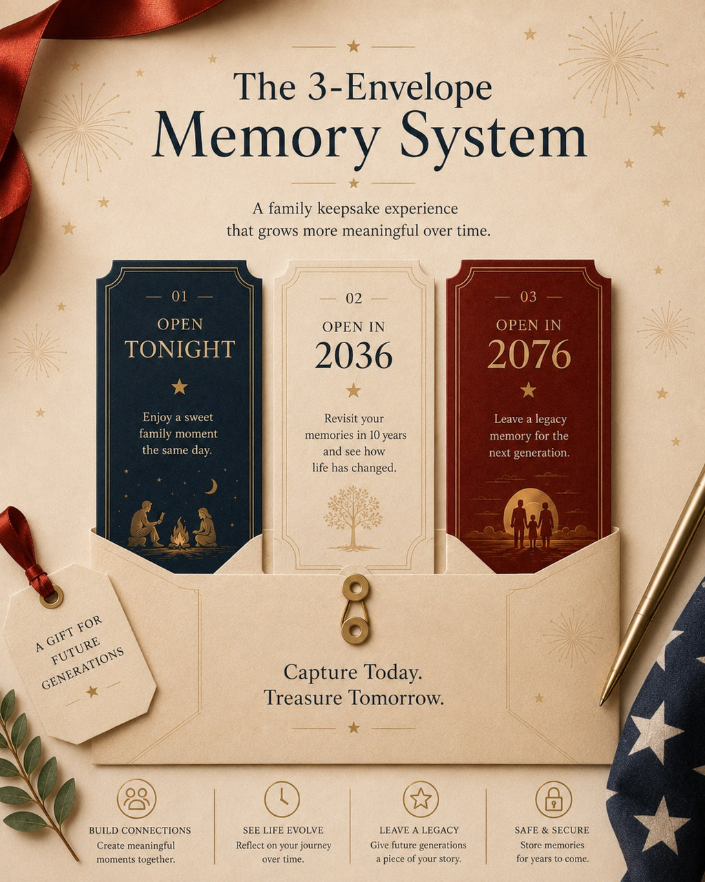 Three envelope memory system